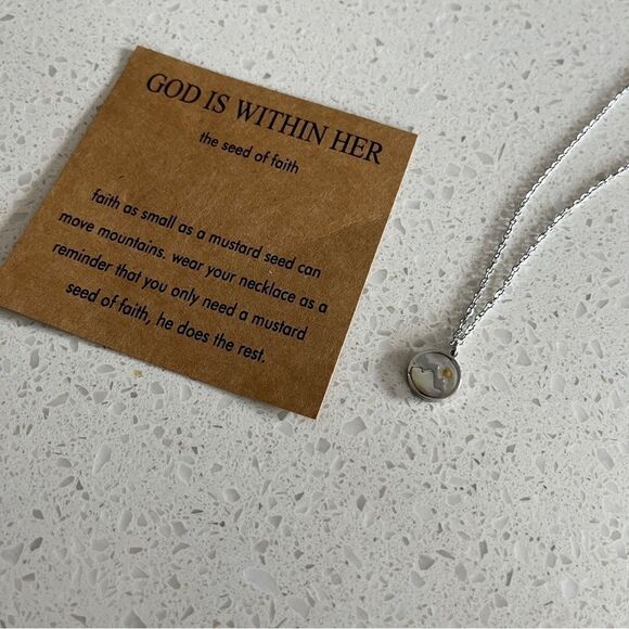 Stainless Steel Necklace Mustard
Seed Mountain Christian Biblical Necklace - Picture 3 of 8